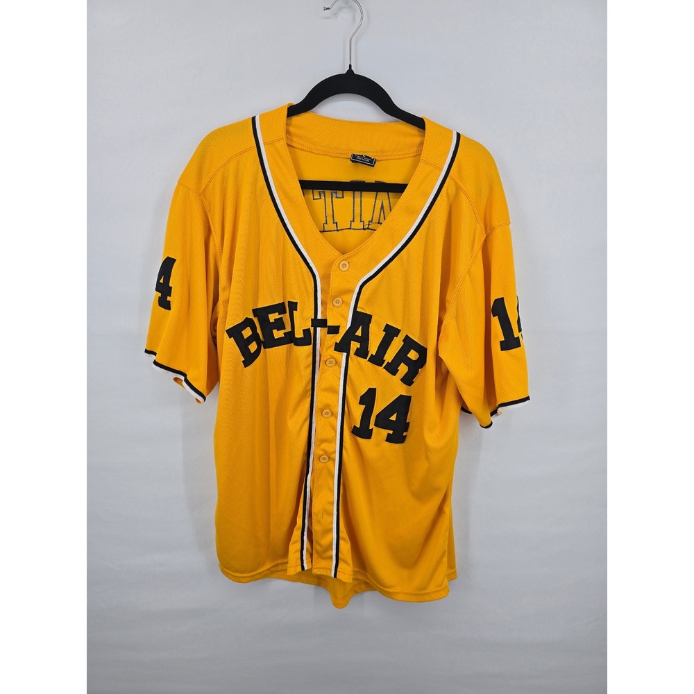 Molpe Bel-Air Academy 14 Will Smith Baseball Jersey Yellow Stitched Size L